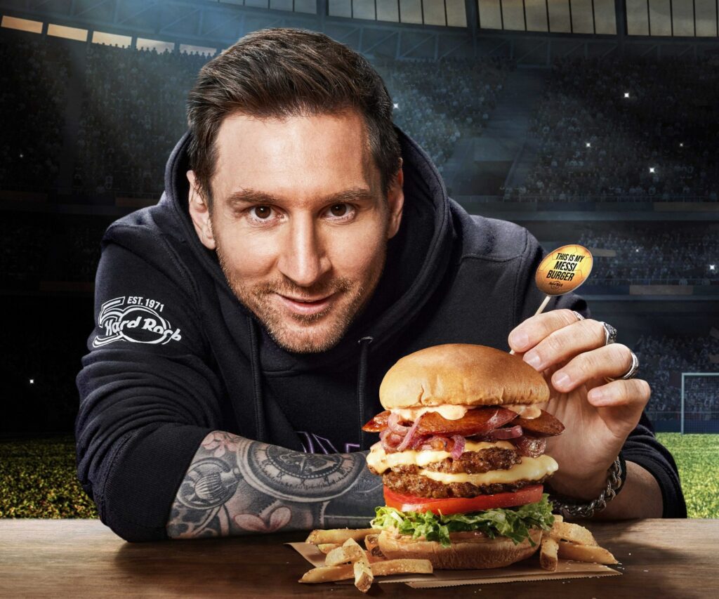 The Messi burger at Times Square's Hard Rock